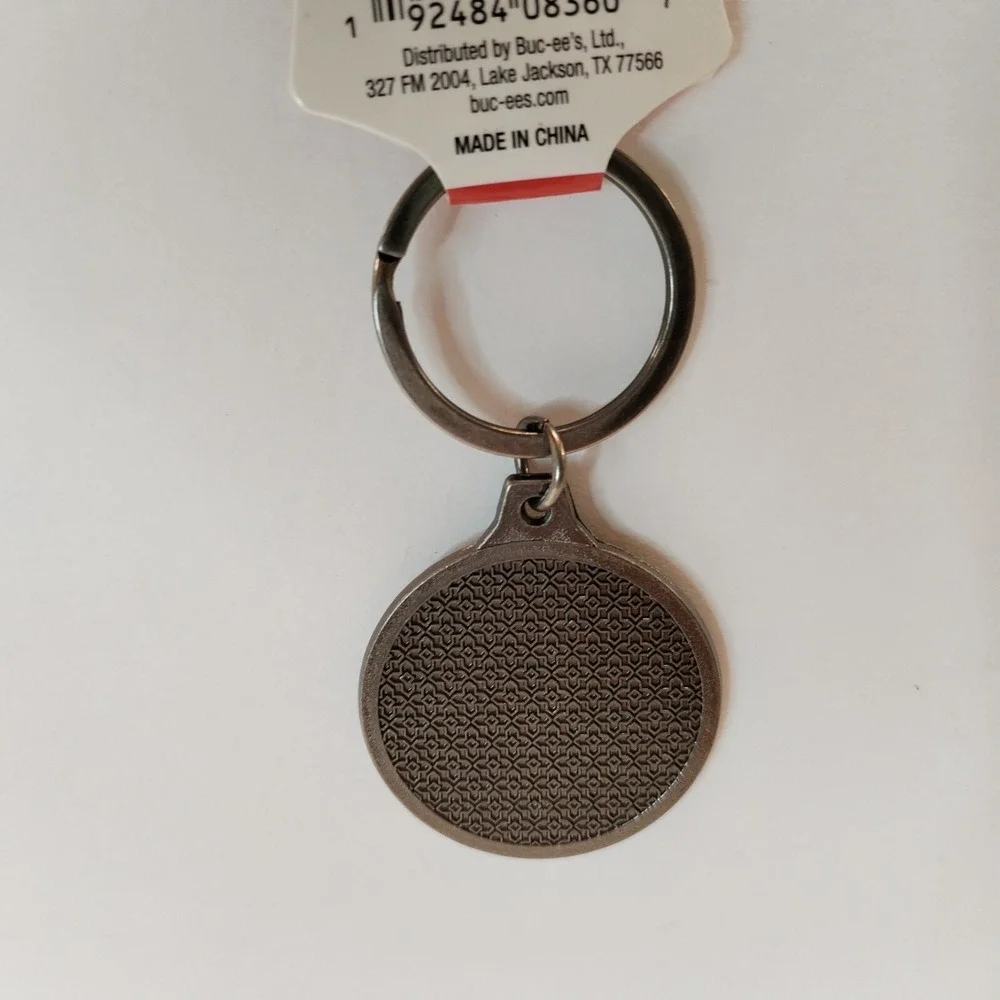 Buc-ee's Logo Metallic Keychain Key Ring 1.5 inches Bucee's Gas Station